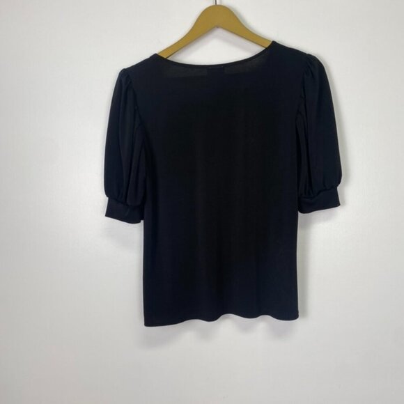 CeCe Black Balloon Sleeve Top - Picture 6 of 6